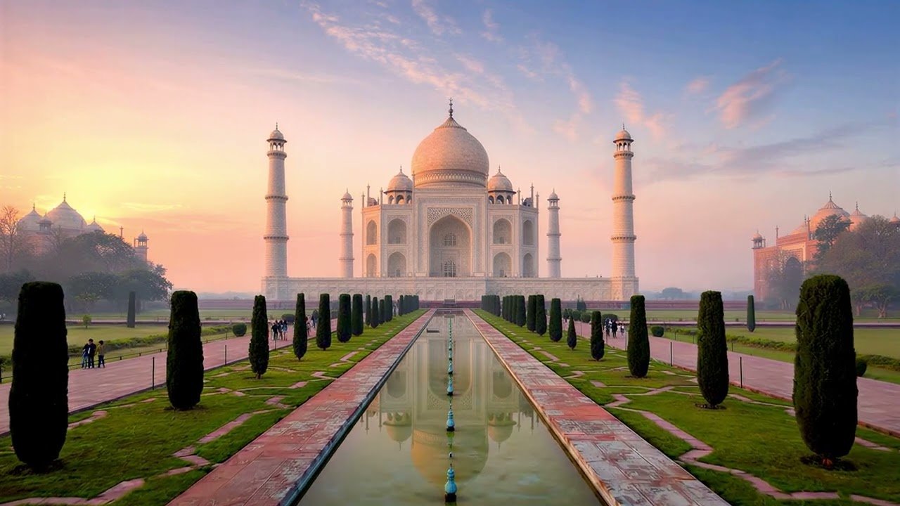 The Taj Mahal at sunrise